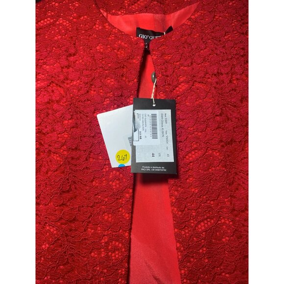 Elegant‎ Gio Guerreri Red Lace Blazer Top Size 44 - Picture 2 of 4